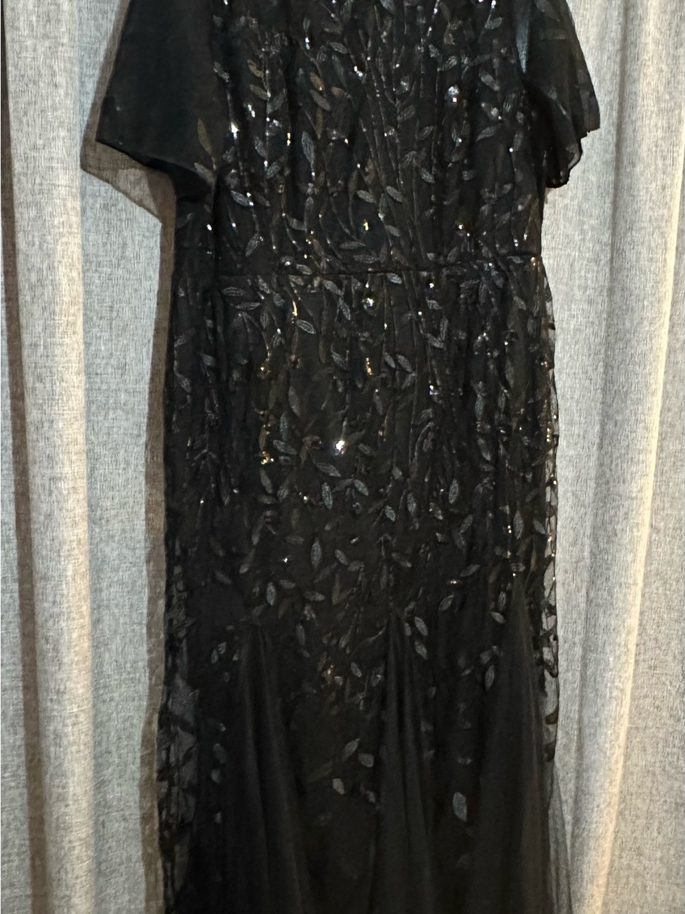 Elegant Black Sequin Evening Dress